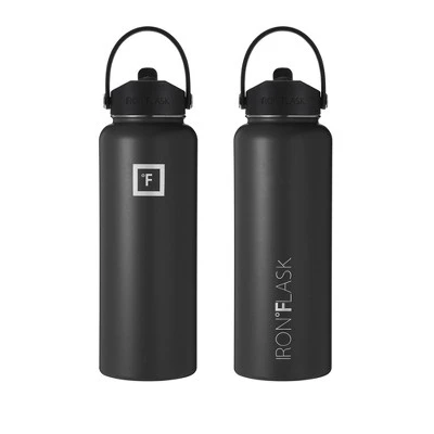IRON FLASK 40oz Wide Mouth Sports Water Bottle - 3 Lids, Leak Proof, Double Walled Vacuum Insulated Midnight Black 5 IRON FLASK 40oz Wide Mouth Sports Water Bottle - 3 Lids, Leak Proof, Double Walled Vacuum Insulated Midnight Black - Image 3
