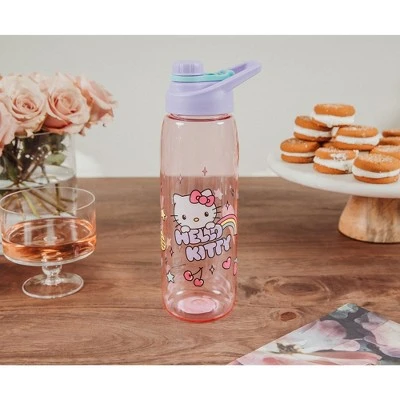 Silver Buffalo Sanrio Hello Kitty Rainbow Treats and Stars Water Bottle with Lid | 28 Ounces 4 Silver Buffalo Sanrio Hello Kitty Rainbow Treats and Stars Water Bottle with Lid | 28 Ounces - Image 2