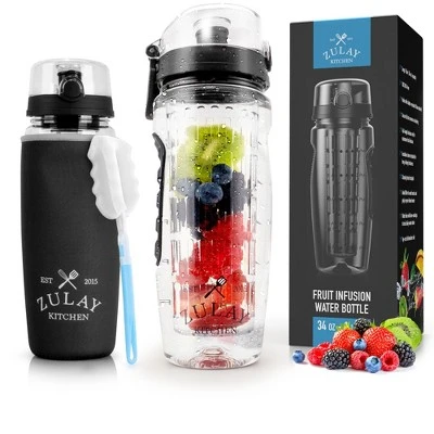 Zulay Kitchen Portable Water Bottle with Fruit Infuser for Healthy & Delicious Hydration 34oz with Insulation Sleeve 9 Zulay Kitchen Portable Water Bottle with Fruit Infuser for Healthy & Delicious Hydration 34oz with Insulation Sleeve - Image 7