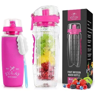 Zulay Kitchen Portable Water Bottle with Fruit Infuser for Healthy & Delicious Hydration 34oz with Insulation Sleeve 10 Zulay Kitchen Portable Water Bottle with Fruit Infuser for Healthy & Delicious Hydration 34oz with Insulation Sleeve - Image 8