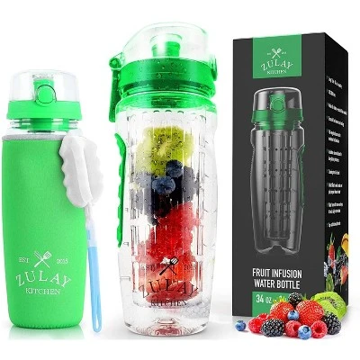 Zulay Kitchen Portable Water Bottle with Fruit Infuser for Healthy & Delicious Hydration 34oz with Insulation Sleeve 11 Zulay Kitchen Portable Water Bottle with Fruit Infuser for Healthy & Delicious Hydration 34oz with Insulation Sleeve - Image 9