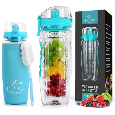Zulay Kitchen Portable Water Bottle with Fruit Infuser for Healthy & Delicious Hydration 34oz with Insulation Sleeve 12 Zulay Kitchen Portable Water Bottle with Fruit Infuser for Healthy & Delicious Hydration 34oz with Insulation Sleeve - Image 10