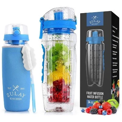 Zulay Kitchen Portable Water Bottle with Fruit Infuser for Healthy & Delicious Hydration 34oz with Insulation Sleeve 13 Zulay Kitchen Portable Water Bottle with Fruit Infuser for Healthy & Delicious Hydration 34oz with Insulation Sleeve - Image 11