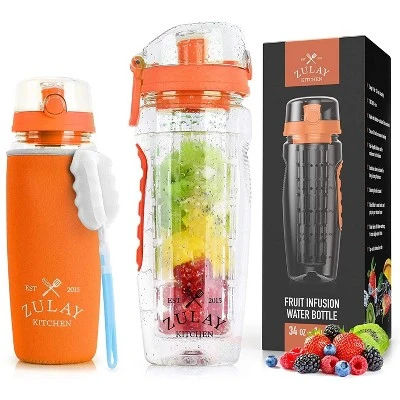 Zulay Kitchen Portable Water Bottle with Fruit Infuser for Healthy & Delicious Hydration 34oz with Insulation Sleeve 14 Zulay Kitchen Portable Water Bottle with Fruit Infuser for Healthy & Delicious Hydration 34oz with Insulation Sleeve - Image 12