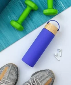 JoyJolt Glass Water Bottle with Carry Strap & Non Slip Silicone Sleeve - 20 oz - Purple -Water Bottles Shop unnamed file 4346