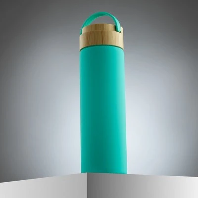 JoyJolt Glass Water Bottle with Carry Strap & Non Slip Silicone Sleeve - 20 oz - Turquoise 7 JoyJolt Glass Water Bottle with Carry Strap & Non Slip Silicone Sleeve - 20 oz - Turquoise - Image 5