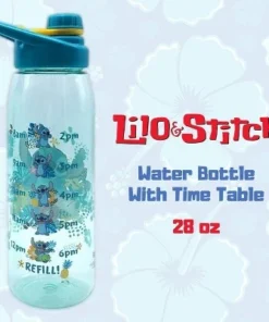 Silver Buffalo Disney Lilo & Stitch Tropical 28oz Plastic Water Bottle w/ Screw Lid