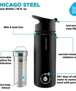 Grosche CHICAGO STEEL Insulated Tea Infusion Travel Flask -Water Bottles Shop unnamed file 469