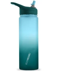 EcoVessel 24oz Wave Tritan Plastic Water Bottle with Straw Top Boulder Blue -Water Bottles Shop unnamed file 4757