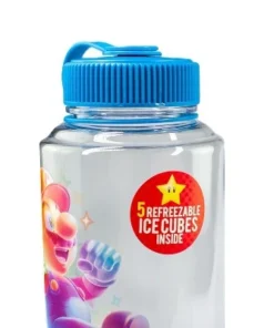 Just Funky Super Mario Bros 6-Inch Plastic Water Bottle | Super Star Ice Cubes