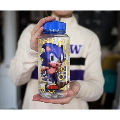 Just Funky Sonic The Hedgehog Gold Rings Plastic Water Bottle | Holds 32 Ounces 4 Just Funky Sonic The Hedgehog Gold Rings Plastic Water Bottle | Holds 32 Ounces - Image 2