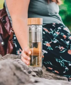 GROSCHE COPENHAGEN Double Walled Glass Tea Infuser Water Bottle, Insulated Bottle with Protective Sleeve, 14.3 fl oz. Capacity -Water Bottles Shop unnamed file 4866