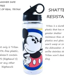 Silver Buffalo Disney Mickey Mouse 20oz Plastic Water Bottle w/ Screw Lid