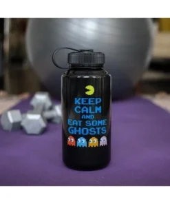 Just Funky Pac-Man "Keep Calm and Eat Some Ghosts" Plastic Water Bottle | Holds 32 Ounces -Water Bottles Shop unnamed file 5265