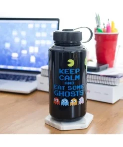 Just Funky Pac-Man "Keep Calm and Eat Some Ghosts" Plastic Water Bottle | Holds 32 Ounces -Water Bottles Shop unnamed file 5266