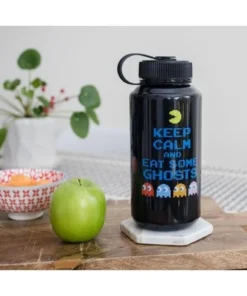 Just Funky Pac-Man "Keep Calm and Eat Some Ghosts" Plastic Water Bottle | Holds 32 Ounces -Water Bottles Shop unnamed file 5267