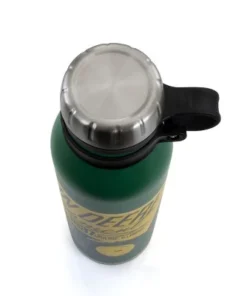 John Deere 25.5 Ounce Stainless Steel Thermal Bottle in Green with Cap and Carry Loop