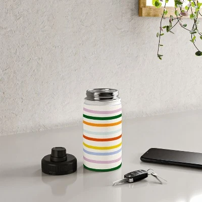 Lane And Lucia Retro Rainbow Stripe Water Bottle - Society6 5 Lane And Lucia Retro Rainbow Stripe Water Bottle - Society6 - Image 3