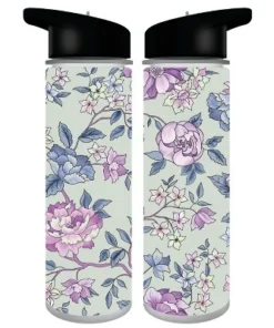 Bioworld Floral Print Pink Flowers 24 Oz. Single Wall BPA-Free Plastic Water Bottle