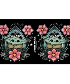 Star Wars The Mandalorian The Child Flower Tattoo Stainless Steel Water Bottle