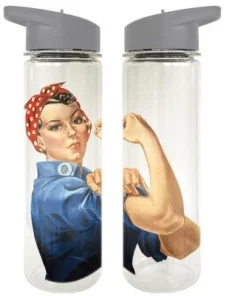 Smithsonian Rosie The Riveter UV Print 24 Oz. Spill Proof Plastic Water Bottle