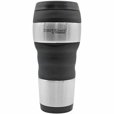 Thermos 16 oz. ThermoCafe Stainless Steel Tumbler w/ Grip- Stainless Steel/Black 3 Thermos 16 oz. ThermoCafe Stainless Steel Tumbler w/ Grip- Stainless Steel/Black