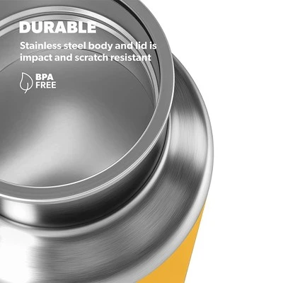 Dometic THRM66 Thermo 22 Ounce Stainless Steel Ergonomic Vacuum Sealed Bottle with Double Wall Insulation, Fits All Standard Cup Holders, Glow 5 Dometic THRM66 Thermo 22 Ounce Stainless Steel Ergonomic Vacuum Sealed Bottle with Double Wall Insulation, Fits All Standard Cup Holders, Glow - Image 3