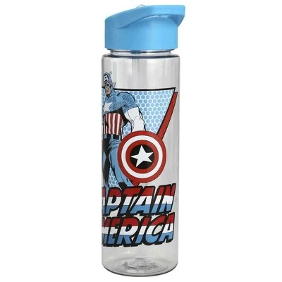Marvel Comic Book Captain America 24 oz. UV Plastic Water Bottle 3 Marvel Comic Book Captain America 24 oz. UV Plastic Water Bottle