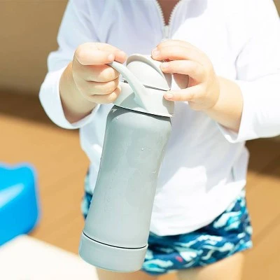 green sprouts Ware Straw Bottle - Gray - 10oz 4 green sprouts Ware Straw Bottle - Gray - 10oz - Image 2