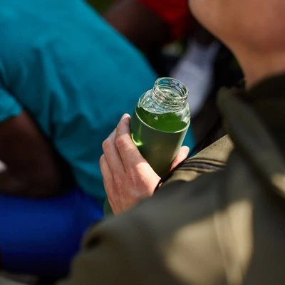 Black+blum Black + Blum Glass Water Bottle with Olive Sleeve 4 Black+blum Black + Blum Glass Water Bottle with Olive Sleeve - Image 2