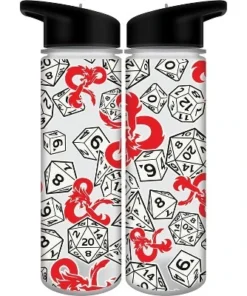 Dungeons & Dragons Game Symbols All Over Print 24 Oz. Plastic Water Bottle