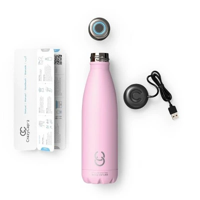 CrazyCap 17oz UV Sanitizing Water Bottle White 3 CrazyCap 17oz UV Sanitizing Water Bottle White
