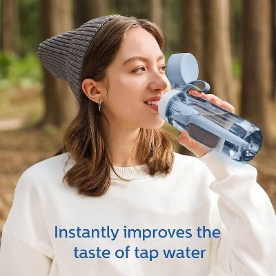 Philips Water 22oz GoZero Everyday Tritan Plastic Bottle with Filter Gray 6 Philips Water 22oz GoZero Everyday Tritan Plastic Bottle with Filter Gray - Image 4