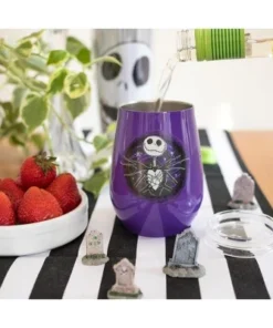 The Nightmare Before Christmas Silver Buffalo Nightmare Before Christmas Jack Skellington Stainless Steel Tumbler | 10 Ounces -Water Bottles Shop unnamed file 6062