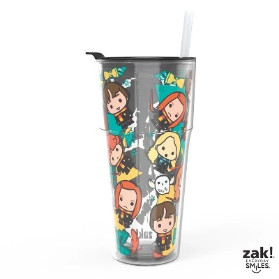 Zak Designs 16oz Double-Wall Insulation Travel Tumbler Plastic with Lid and Straw 4 Zak Designs 16oz Double-Wall Insulation Travel Tumbler Plastic with Lid and Straw - Image 2