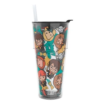 Zak Designs 16oz Double-Wall Insulation Travel Tumbler Plastic with Lid and Straw 8 Zak Designs 16oz Double-Wall Insulation Travel Tumbler Plastic with Lid and Straw - Image 6