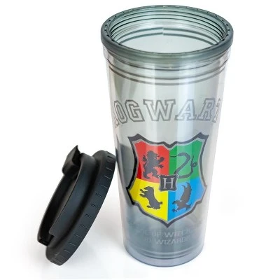 Silver Buffalo Harry Potter Hogwarts Crest 24oz Double Walled Plastic Travel Mug 4 Silver Buffalo Harry Potter Hogwarts Crest 24oz Double Walled Plastic Travel Mug - Image 2