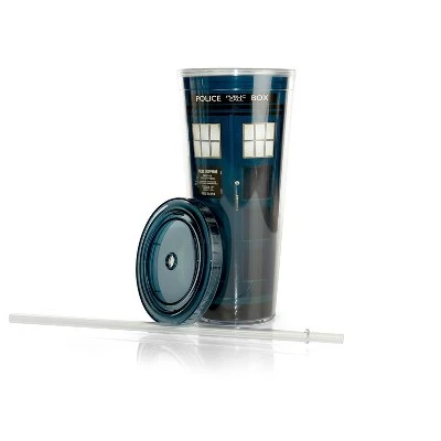 Seven20 Doctor Who TARDIS 20oz Tumbler Travel Cup w/ Lid and Straw 5 Seven20 Doctor Who TARDIS 20oz Tumbler Travel Cup w/ Lid and Straw - Image 3