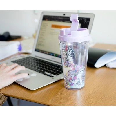 Silver Buffalo Disney Princesses Double-Walled Plastic Tumbler With Lid | Holds 16 Ounces 6 Silver Buffalo Disney Princesses Double-Walled Plastic Tumbler With Lid | Holds 16 Ounces - Image 4