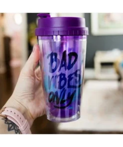 Silver Buffalo Disney Villains "Bad Vibes Only" Double-Walled Plastic Tumbler | Holds 16 Ounces -Water Bottles Shop unnamed file 721