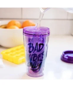 Silver Buffalo Disney Villains "Bad Vibes Only" Double-Walled Plastic Tumbler | Holds 16 Ounces -Water Bottles Shop unnamed file 723