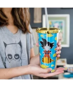 Just Funky Dragon Ball Z Goku Clouds Carnival Cup with Lid and Straw | Holds 16 Ounces -Water Bottles Shop unnamed file 822