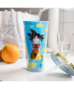 Just Funky Dragon Ball Z Goku Clouds Carnival Cup with Lid and Straw | Holds 16 Ounces -Water Bottles Shop unnamed file 823