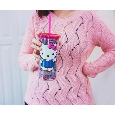 Silver Buffalo Hello Kitty Bows and Hearts Carnival Cup with Lid and Straw | Holds 20 Ounces 5 Silver Buffalo Hello Kitty Bows and Hearts Carnival Cup with Lid and Straw | Holds 20 Ounces - Image 3