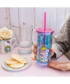 Silver Buffalo Hello Kitty Stacked Donuts Carnival Cup with Lid and Straw | Holds 20 Ounces -Water Bottles Shop unnamed file 832