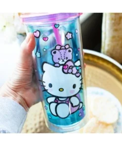 Silver Buffalo Hello Kitty Stacked Donuts Carnival Cup with Lid and Straw | Holds 20 Ounces -Water Bottles Shop unnamed file 834
