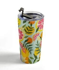Society6 Cat Coquillette Grapefruit Blooms Mint Palette 20 oz Stainless Steel Travel Mug - Deny Designs -Water Bottles Shop unnamed file 839