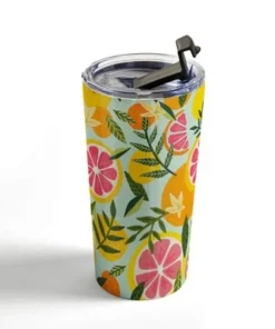 Society6 Cat Coquillette Grapefruit Blooms Mint Palette 20 oz Stainless Steel Travel Mug - Deny Designs -Water Bottles Shop unnamed file 840