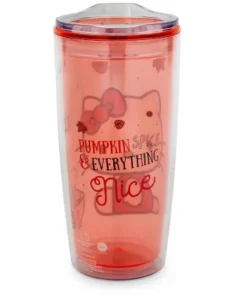 Silver Buffalo Sanrio Hello Kitty Pumpkin Spice Travel Tumbler w/ Slide Close Lid | 20 Ounces