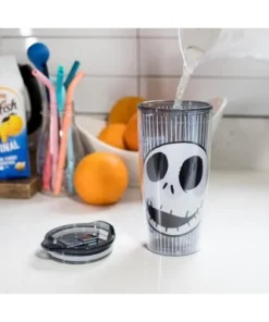The Nightmare Before Christmas Silver Buffalo Nightmare Before Christmas Jack Face 20oz Double Wall Travel Tumbler -Water Bottles Shop unnamed file 953